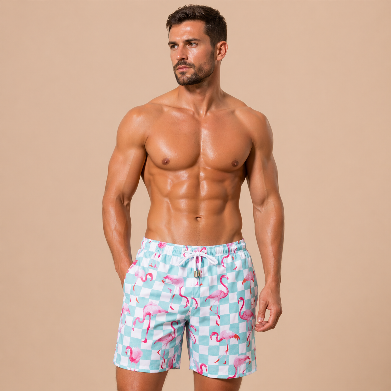 SHORT DE BAIN HOMME FLAMANT 3D