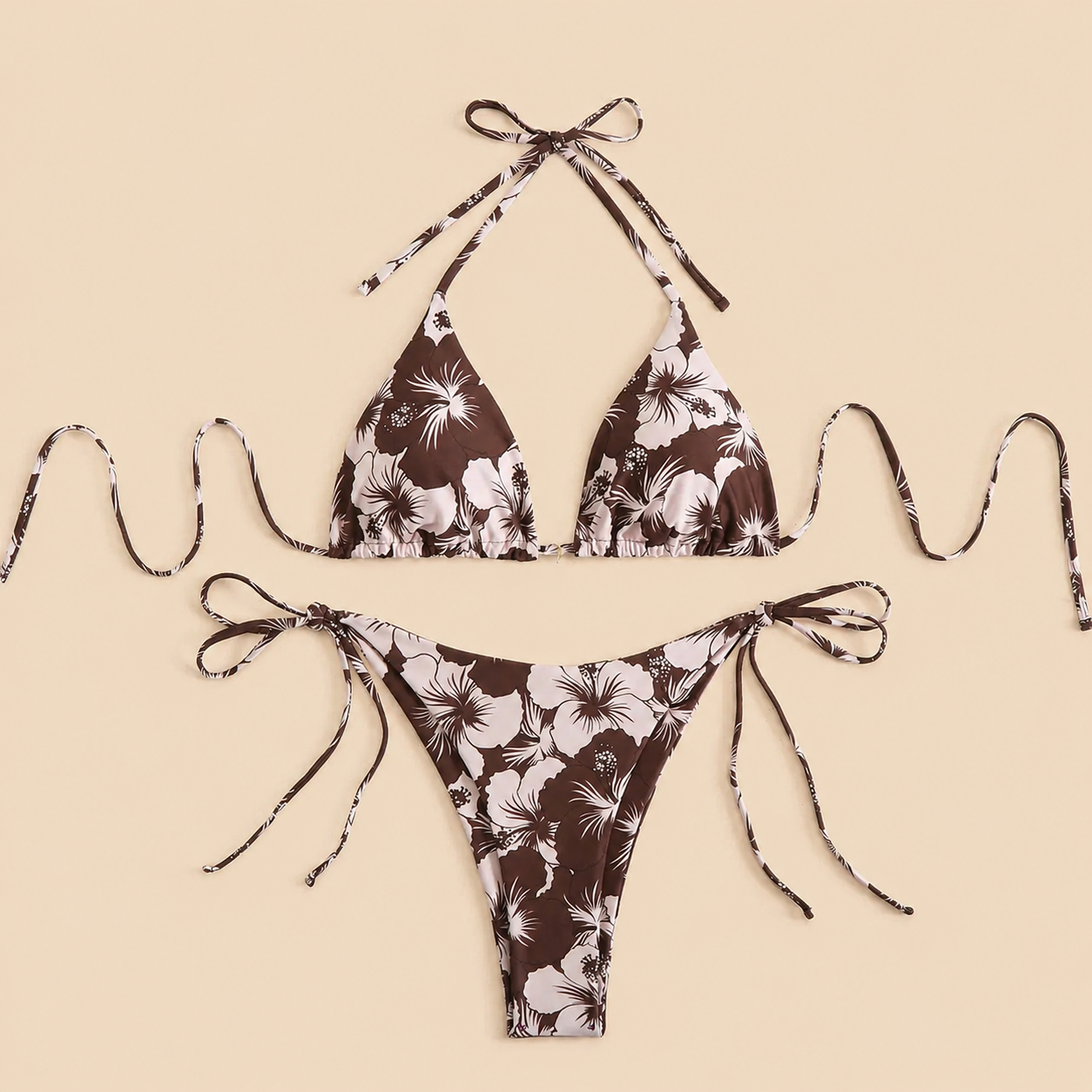 bikini femme taille haute style tropical